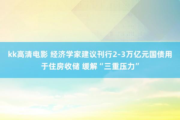 kk高清电影 经济学家建议刊行2-3万亿元国债用于住房收储 缓解“三重压力”