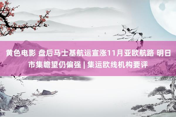 黄色电影 盘后马士基航运宣涨11月亚欧航路 明日市集瞻望仍偏强 | 集运欧线机构要评