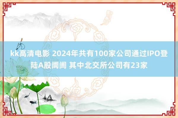 kk高清电影 2024年共有100家公司通过IPO登陆A股阛阓 其中北交所公司有23家