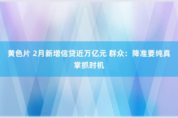 黄色片 2月新增信贷近万亿元 群众：降准要纯真掌抓时机